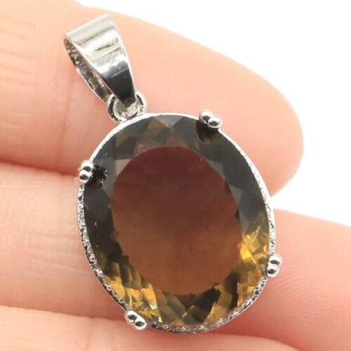 30x17mm Delicate Fine Cut Dazzling Created Blue Aquamarine Gift For Women Daily Wear Silver Pendant