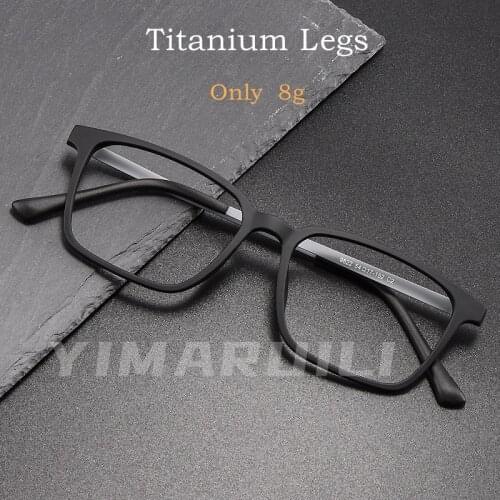 Square Pure Titanium Myopia Glasses Men Optical Large Frame Ultra-Light Prescription Glasses Frame Decorative Glasses Frame 9822