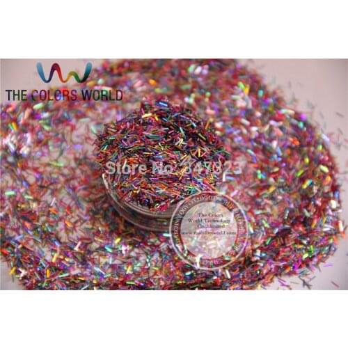 BL303-34 Mix 3 MM Laser Holographic Color Glitter Strand STRIP shape Glitter for Nail Art and DIY supplies
