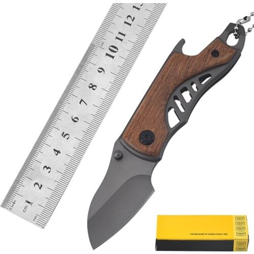 14CM Multifunctional Outdoor Knife Chicken Wing Wooden Handle Mini Knife Wilderness Survival Tactical Folding Knifes