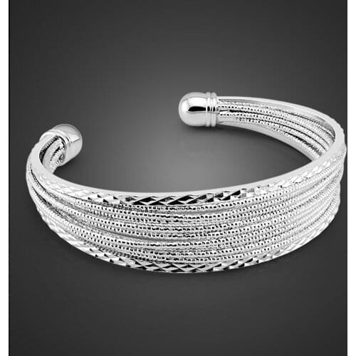 Fashion 100%925 Sterling Silver Charm Bracelets & Bangles For Women Wedding Adjustable Bracelet Pulseira Jewelry Gift