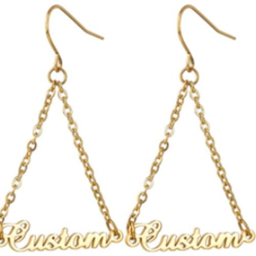 Fashion Handwriting Custom Name Earring Stainless Steel Personalized Drop Earring For Women Drop Shipping