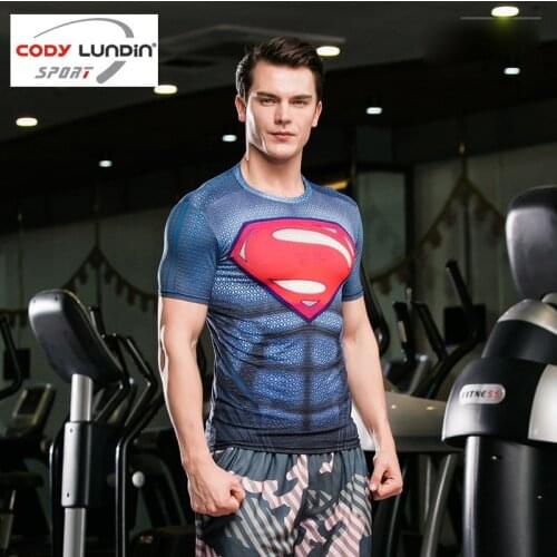 Men Short Sleeve Compression Tshirt Bodybuilding Workout Fitness Sportswear Basketball Dry Fit Tight Sport Tee Top Running Shirt
