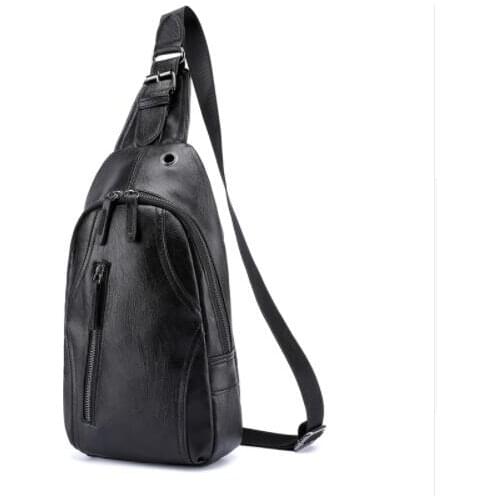 SOFIE 2018 New Mens Fashion PU Cross body Bag Theft proof Rotatable Button Open Chest Bags Men Shoulder Bags Chest Waist Pack