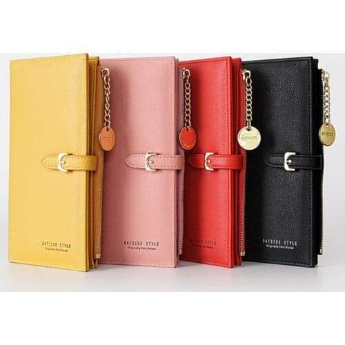 7 Color New Women Wallets Long Wallet Fashion Top Quality PU Leather Card Holder Female Purse Zipper For Women