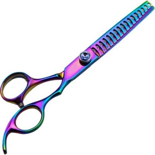 6.5 inch rainbow color pet grooming chunker scissor