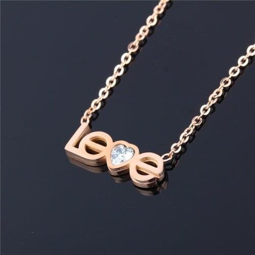 OUFEI Stainless Steel Necklaces Pendants Women Fashion Jewelry Heart Necklace Jewellery Valentines Day Gifts Women Accessories