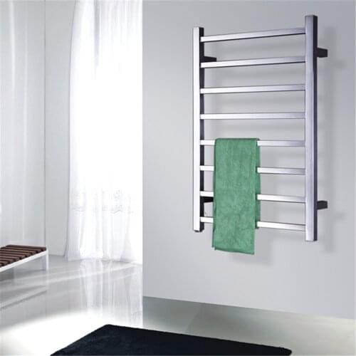 Popular Type Heated Towel Rails Bathroom Assessories Electric Heated Towel Rack Square bars Towel drying Heater TW-SQ8