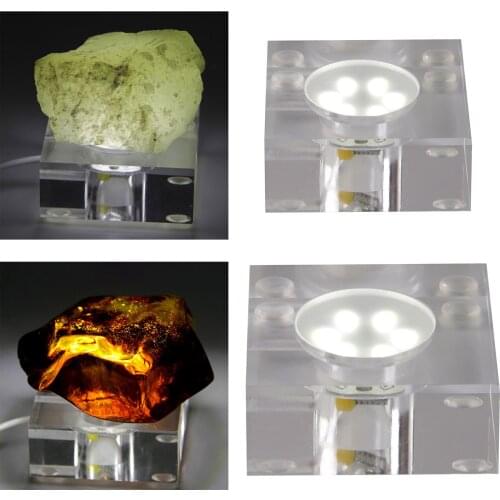 Clear Crystal Ball LED Light Base Display Stand Quartz Pedestal Support