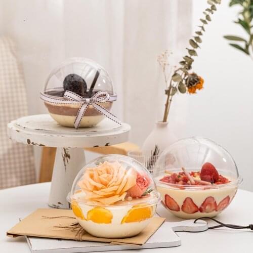 Transparent Spherical Mousse Ball Cake Container Cake Packaging Tools Wedding Birthday Cake Decoration Decor Party Supplies