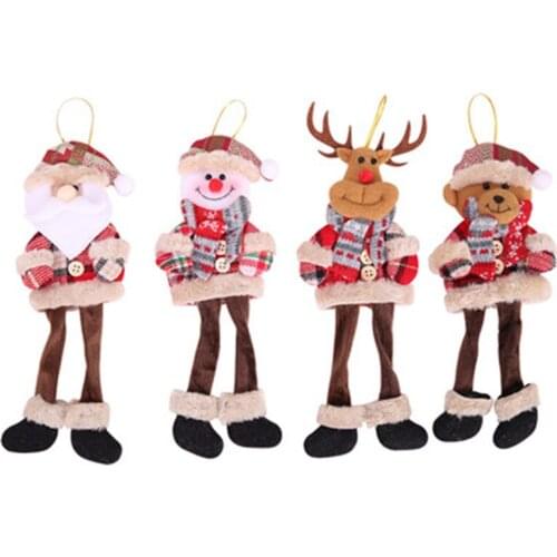 Christmas Ornaments Santa Claus/Snowman/elk Dolls Christmas tree hanging Pendants for home decoration New Year kids Gfits hot