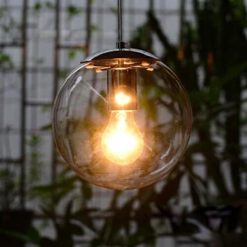 Modern minimalist personality ball transparent glass chandeliers E27 Personalized Art clear glass lamp