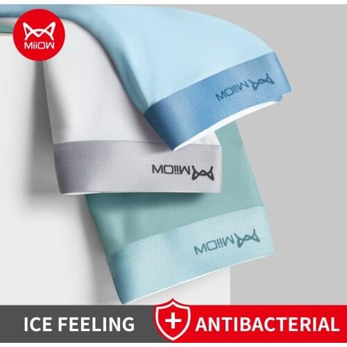 MiiOW 3Pcs Hot Sale Nylon Sexy Men Underwear Man Boxer Underpants Comfort Innerwear Mens Panties Bxoers Shorts Boxershorts