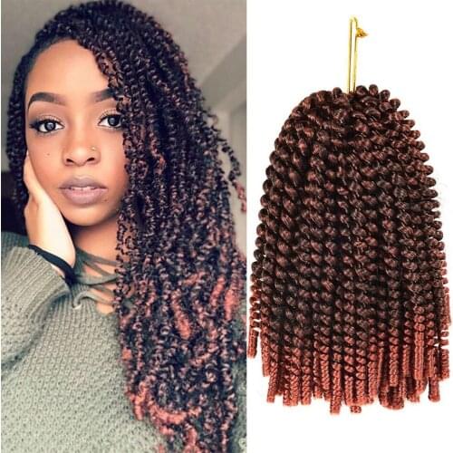 Aidaiya10 inch Spring Twist Ombre Colors Crochet Braids Fluffy Synthetic Braiding Hair Extensions High Temperature Fiber