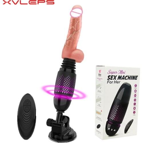Xvleps Automatic Telescopic Realistic Dildo Vibrators for Women Remote Control Retractable Penis Vibrator Masturbation Sex Toy