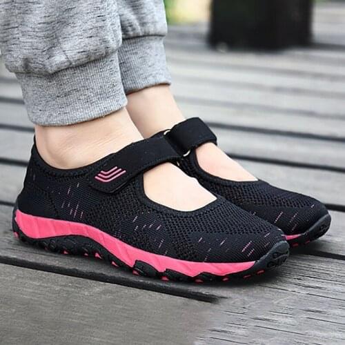 Women Sneakers Breathable Summer Walk Healthy Mary Jane Shoes Sporty Mesh Sport Running Mother Gift Light Platform Shoes Y