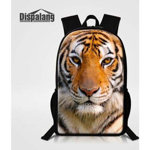 16 Inch Sublimation Backpack For School Lion Leopard Tiger Wolf Print Bookbag For Boys Heat Press Custom Schoolbags For Children