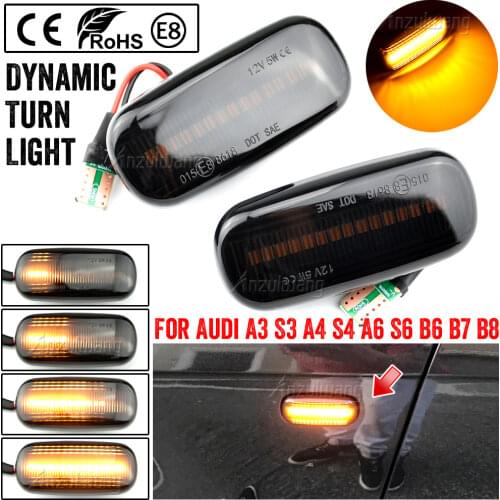 2 pieces Led Dynamic Side Marker Turn Signal Light Sequential Blinker Light For Audi A3 S3 8P A4 S4 RS4 B6 B7 B8 A6 S6 RS6 C5 C7