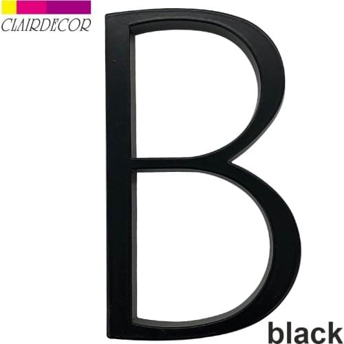 5 in Floating House Number #0-9 Letter B Name Plate Door Alphabet Letters Dash Slash Sign 5 Inch.Zinc Alloy Black