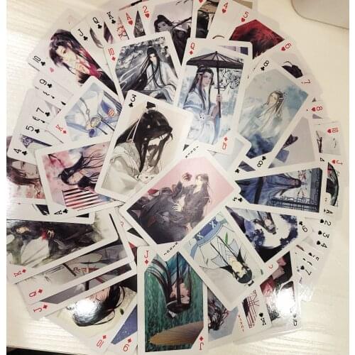 Anime Grandmaster of Demonic Cultivation The Untamed Wang Yibo Lan Wangji Poker Desk Playing Cards Board Gaming Cards Creative