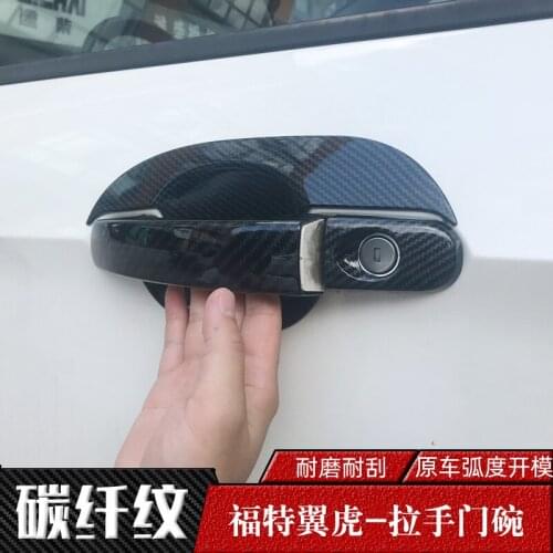 For Ford Kuga 2013-2019 Car Accessories High-quality Abs Carbon Fiber Door Handle Cover Car Covers