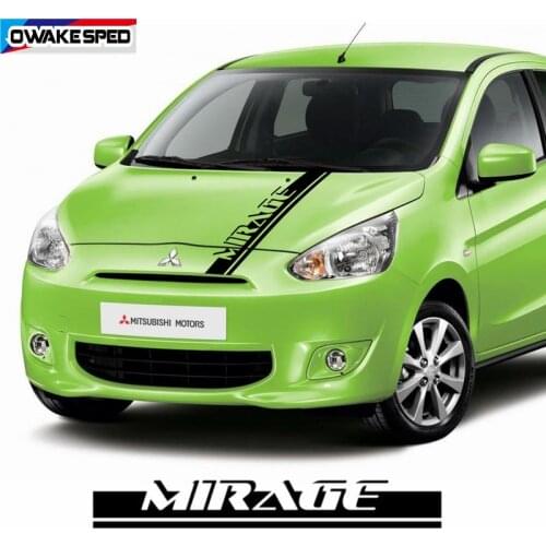 Car Styling Racing Sport Hood Bonnet Sticker For Mitsubishi MIRAGE Auto Engine Cover Decor Vinyl Decal Carbon Fiber Stripes