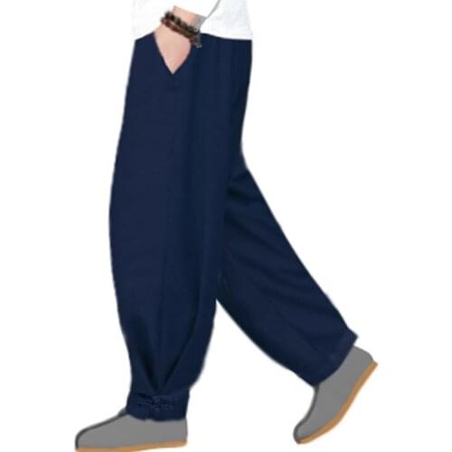 Autumn&Winter shaolin monk kung fu bloomers zen trousers martial arts lay meditation nun pants blue/gray/yellow