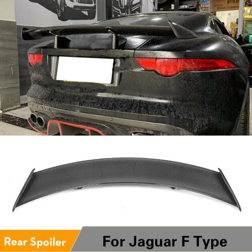 Carbon Fiber / FRP Black Car Racing Rear Boot Wing Lip Spoiler for Jaguar F-TYPE Coupe 2014 - 2018 Rear Trunk Boot Lip Wing