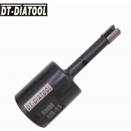 DT-DIATOOL 1pc 8mm Wet Welded Solid segments Diamond Drilling Hole Saw Core Bits 5/8-11 thread for drilling hard Granite Marble
