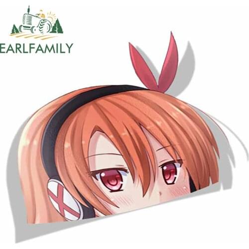 EARLFAMILY 13cm x 11.5cm Car Stickers for Chelsea Akame Ga Kill Peeker Peek Anime Vinyl JDM Window Trunk Laptop Wall Decal