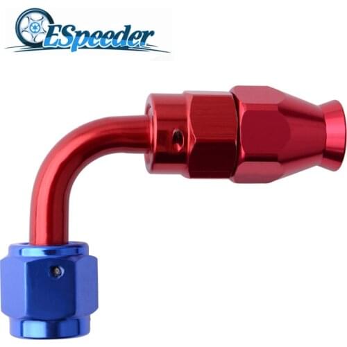ESPEEDER AN4 90DEGREE Reusable PTFE Hose End Oil Fuel Fitting For Oil Fuel Air Gas Hose Line Brake System Fitting
