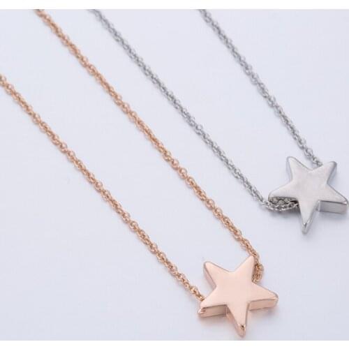 Everfast 1pc Mini Star Pendant Necklace Charm Gold Rose Gold Color Modern Minimalist Stars Dainty Necklace Jewelry