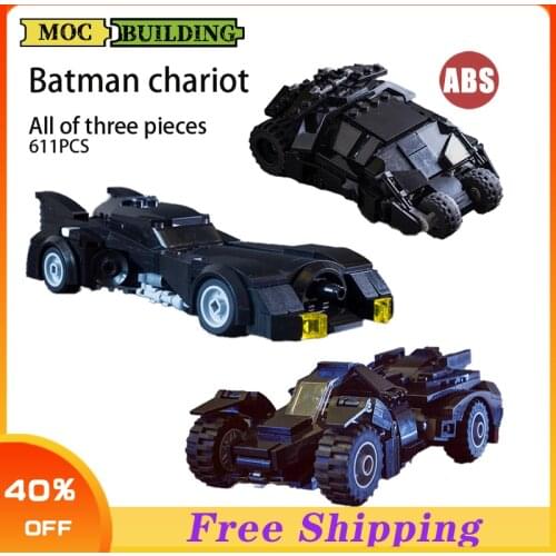 Kids Movie Idea Creator MOC Building Blocks Bat-Man Chariots Knight Akcam Batmobile Assembling Brick Set Childrens DIY Toy