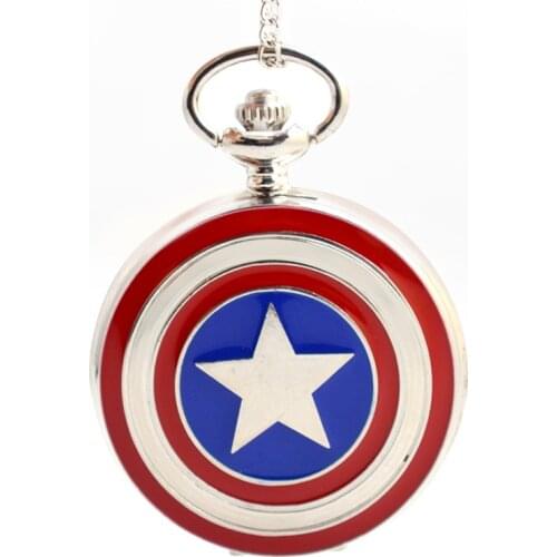 Disney Avengers Spider-Man Captain America Childrens Student Pocket Watch Anime Quartz Pocket Watch Christmas Birthday Gift