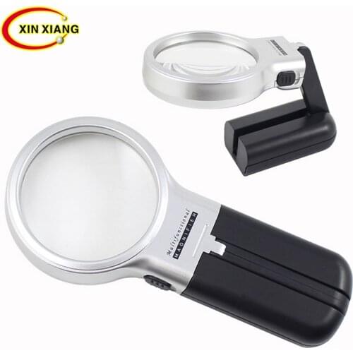 3X Magnifier third hand with backlight and magnifying glass reading repair Portable folding Magnifier lamp magnifying glasses