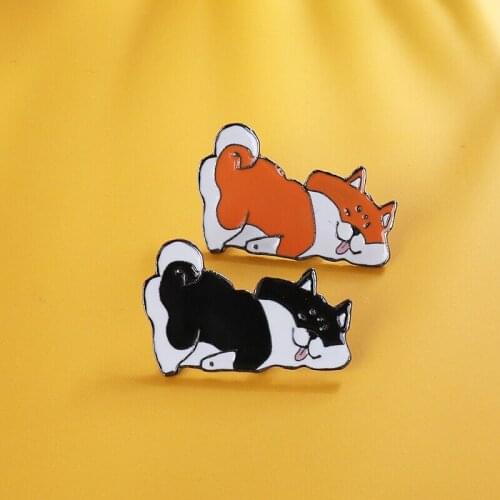 Cute Pet Corgi Dogs Metal Enamel Pin Collection Animal Denim Jackets Shirt Collar Pins Badges Decorative Jewelry Excellent Gift