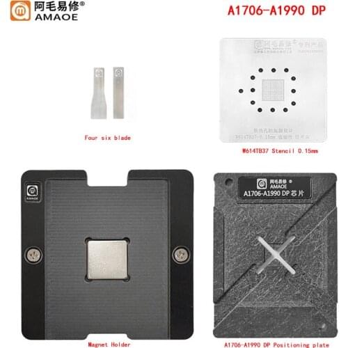 For Macbook A1706-A1990 DP Reballing Set IC Soldering Plate Location Platform Magnet Base W614TB37 BGA Stencil Tin Plant
