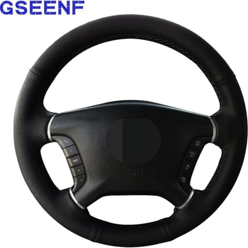 Car Steering Wheel Cover For Mitsubishi Pajero 2014-2007 Galant 2012-2008 Black Hand-stitched Artificial Leather