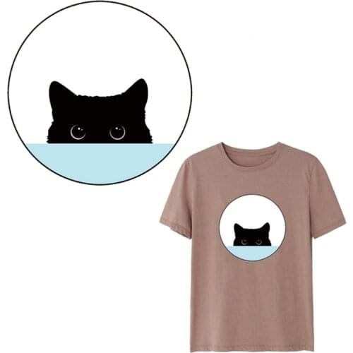 Patches Black Cats Stickers Diy Iron On Parches Denim For Clothing Bag Fashion Washable Easy Use Heat Transfer Vinyl Stickers