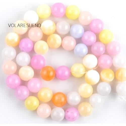 Natural Multicolor Morganite Jades Beads For Jewelry Making DIY Bracelet Necklace Jewelry Round Spacer Loose Beads 4-12mm
