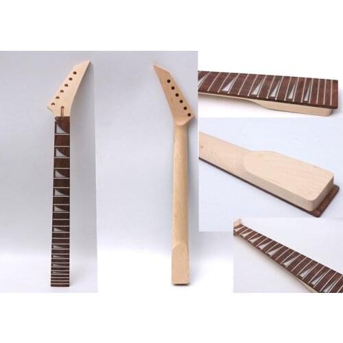 JKX Unfinished Electric Guitar Neck 24 fret 25.5 Inch Inlay Solid Wood Yinfente
