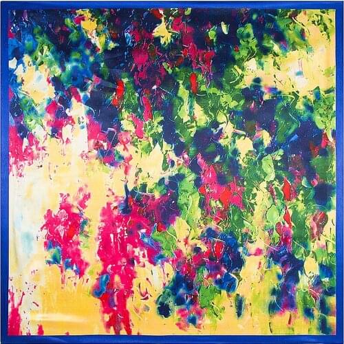 New Colorful Hand painted splash oil painting rose flower square painting for home decor