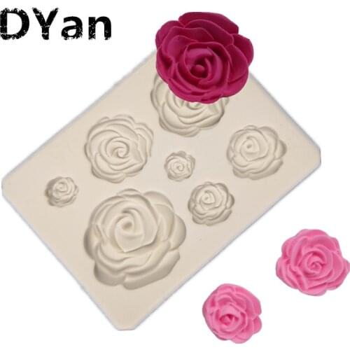 New 7-Size Rose Fondant Cake Silicone Mold Chocolate Mold DIY Baking Mold A1589
