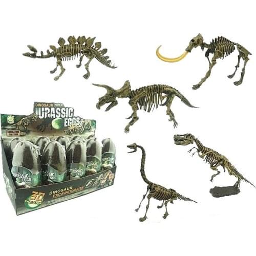 DIY Puzzle 4D Assembled Dinosaur Eggs Simulation Dinosaur Skeleton Fossil Child Intelligence Model Science Education Babys Gift