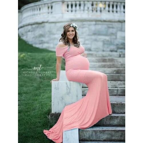 Short Sleeve Pregnancy Maternity Gown Dresses Photography