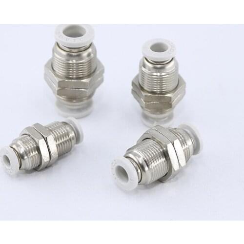 PM16 Diaphragm straight-through through plate, two-way quick plug pneumatic PM4 6 8 10 12 16mm air pipe connector