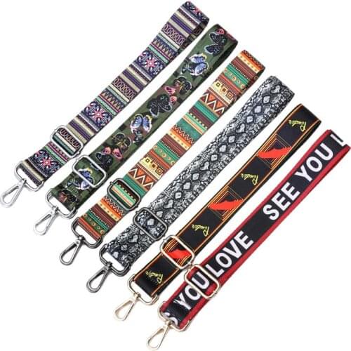 80-140cm Shoulder straps Adjustable Nylon Colored Belt Bags Strap Accessories for Women Rainbow Adjustable Shoulder Handle