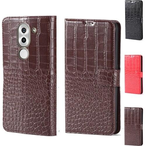 Luxury Crocodile design Flip Leather Wallet Phone Case For Huawei Honor 6X Stand Function Phone cover card slot