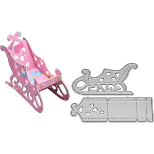 Christmas Sled Metal Cutting Dies Stencil DIY Scrapbooking Album Stamp Paper Card Embossing Craft Decor