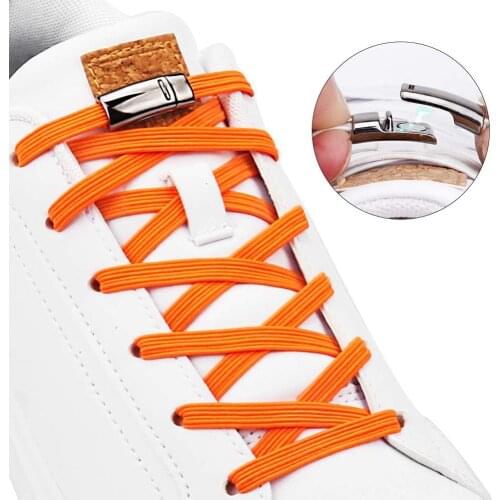 Fashion Magnetic Shoelaces Elastic No Tie Shoe Laces Kids Adult Unisex Flat Sneakers Shoelace Quick Lazy Laces Strings 1Pair